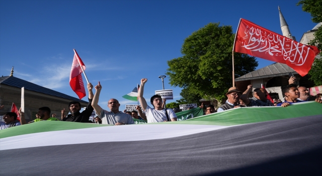 İsrail’in Gazze’ye yönelik saldırıları Üsküdar’da protesto edildi