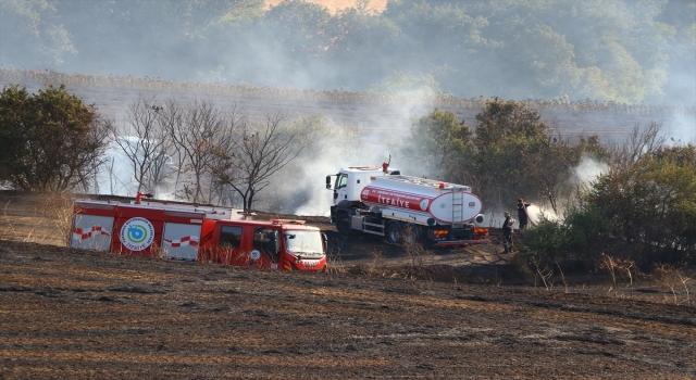 Tekirdağ’da çıkan anız yangını söndürüldü