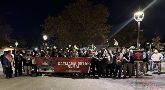 Konya’da Saadet Partisi Gençlik Kollarınca İsrail’in saldırıları protesto edildi