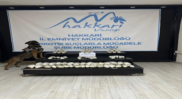 Hakkari’de 35 kilogram sentetik uyuşturucu ele geçirildi